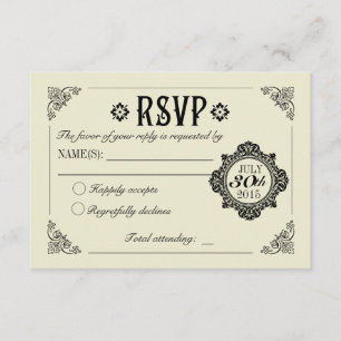 Convite elegante RSVP do casamento do vintage