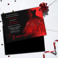 Elegante Ruby Red Espanhol Quinceañera