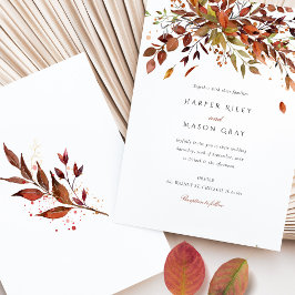 Convite Elegante Russet Sasonal Deixa Casamento
