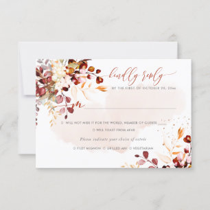 Convite Elegante Rustic Fall Eucalyptus, RSVP De Refeições