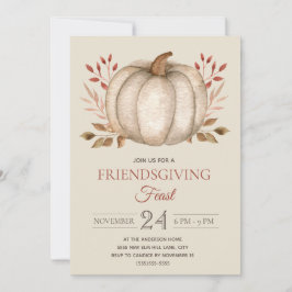 Convite Elegante Rustic Pumpkin Amizade Janto de Banquete