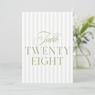 Convite Elegante Sage Green & Beige Wedding 28 Table Numbe