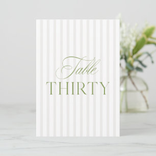 Convite Elegante Sage Green & Beige Wedding 30 Table Numbe