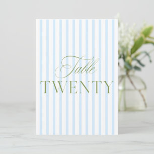 Convite Elegante Sage Green & Blue Wedding 20 Table Number