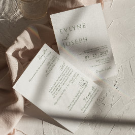 Convite Elegante Sage Green Boho Tudo Em Um Único Casament