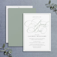 Elegante Sage Green Calliografia Brunch com noiva