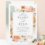 Convite Elegante Sage Green, Peach Casamento Botânico<br><div class="desc">Aprecie seu convidado com este elegante convite para casamento, cheio de elegância e graça com manchas verdes de cor d'água refinadas e quadro floral botânico mostrando seus detalhes de casamento. Floral em uma bela mistura de pêssego, laranja, pincel, coral empoeirado, creme e tons de champanhe. Opção de mudar "juntamente com...</div>