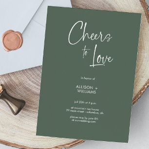Convite Elegante Sage Green Saúde to Love Script Weding