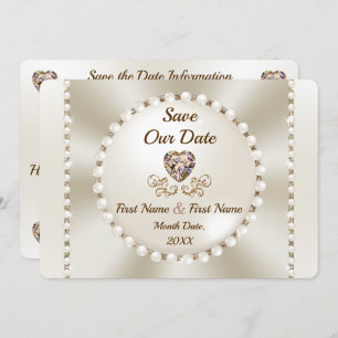 Convite Elegante Salve as Datas, Casamento Personalizado