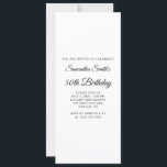 Convite Elegante Script 50th Birthday<br><div class="desc">Crie seu próprio convite de 50 anos minimalista moderno para ela para impressão ou download digital. Uma caligrafia elegante clássica emparelhada com uma fonte serif de todos os bonés. Personalize o fundo branco ou os estilos de fonte preta para criar o seu próprio adesivo design para sua celebração especial.</div>