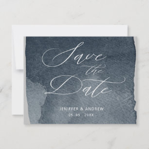 Convite Elegante Script Água de Tinta Salve a Data