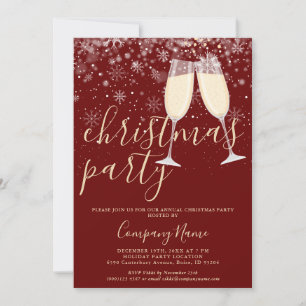 Convite Elegante Script Business Corporate Christmas Party