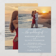Elegante Script Foto Casamento Cinza Claro