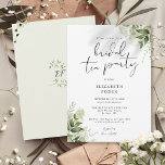 Convite Elegante Script Greenery Monograma Bridal Tea Part<br><div class="desc">Este elegante verde botânico deixa convite de festas de chá de noiva pode ser personalizado com suas informações em tipografia quic com suas iniciais de monograma no verso. Projetado por Thisnotme©</div>