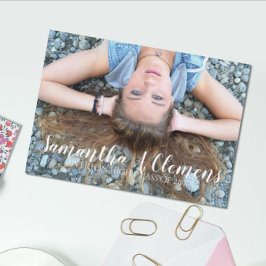 Convite Elegante Script Moderno 5 x 7 Foto Graduação