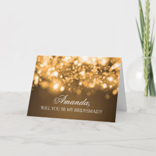 Convite Elegante Ser Minha Porta-Ponta Luzes De Espumante