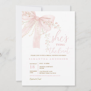 Convite Elegante She’s Tying the Knot Aquarela