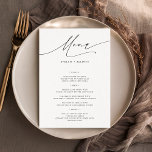 Convite Elegante Simples, 5x7" Janto de Casamento Modelo<br><div class="desc">Ponha o tom para sua celebração de casamento com estes cartões de cardápio e eterno elegantes. Esses menus clássicos apresentam um belo roteiro de caligrafia e layout limpo, fazer-os da adição perfeita à sua recepção de casamento, janto de ensaio ou chá de panela. Personalize facilmente o texto para refletir as...</div>