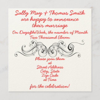 Convite elegante simples do casamento