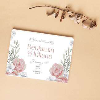 Convite Elegante Simples Floral Clássico