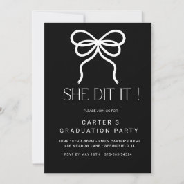 Convite elegante simples grade, Minimalista Elegante preto