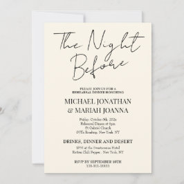 Convite Elegante Simples Na Noite Antes Do Janto De Ensaio