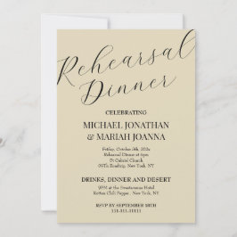 Convite Elegante Simples Na Noite Antes Do Janto De Ensaio