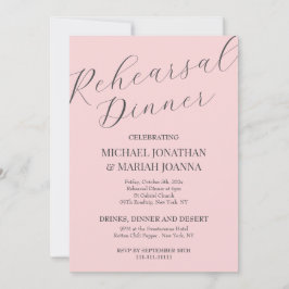 Convite Elegante Simples Na Noite Antes Do Janto De Ensaio