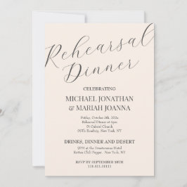 Convite Elegante Simples Na Noite Antes Do Janto De Ensaio