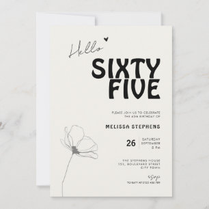 Convite Elegante Sixty Five Negrito Tipografia 65º Anivers