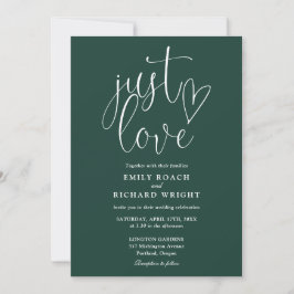 Convite Elegante Só Amor Tudo Em Um Casamento Verde Esmera