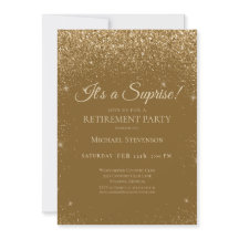 Elegante Sparkle Dourado Surprise Retirement Party