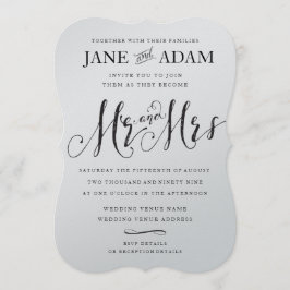Convite Elegante Sr. & Sra. Typografia Wedding METALLIC It