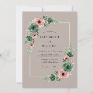 Convite Elegante Suculenta Casamento Verde Esmeralda