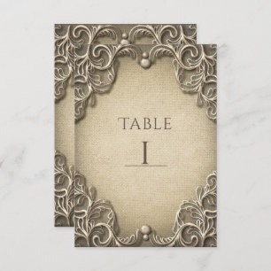 Convite Elegante Sul Charm Rustic Burlap Table Number