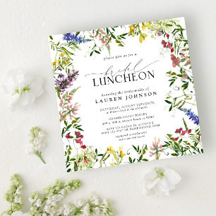 Convite Elegante Summer Bridal Luncheon Floral Wildflower 