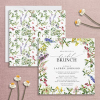 Elegante Summer Wildflower Watercolor Bridal Brunc