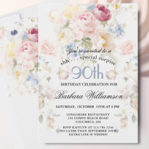 Elegante SURPRESA Floral Pintada para 90º Aniversá
