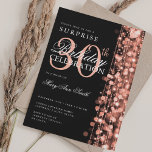 Convite Elegante Surprise aniversário de 30 anos Sparkles<br><div class="desc">Elegante aniversário de 30 anos para o modelo de convites de Sparkles. Com luzes Douradas Rosa,  cordas e faíscas. Excelente para 30,  40º,  50º,  60º e 70 aniversário e muito mais!</div>