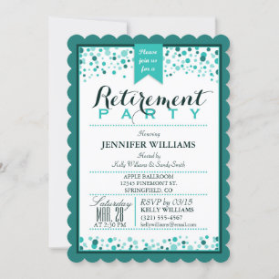 Convite Elegante Teal Green Retirement Party