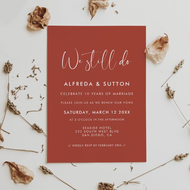 Convite Elegante terracota moderna Ainda fazemos Renovação (Criador carregado)