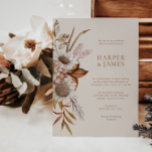 Convite Elegante Terracotta Floral Boho Casamento outono<br><div class="desc">Este belo convite captura a essência da beleza do outono com os seus delicados tons de design floral e terracota. Quer você esteja planejando uma cerimônia russa ao ar livre ou uma reunião íntima no interior, este convite define o tom perfeito para seu evento. Personalize este convite com seus nomes,...</div>