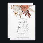 Convite Elegante Terracotta Florals Fortieth Festa de aniv<br><div class="desc">Elegante Terracotta Florals Quarenta Convite de Aniversário. Um roteiro elegante para a ocasião e personalizar facilmente o resto do texto de acordo com suas necessidades. Um plano de fundo cor-de-rosa com pincelada de coordenação está do outro lado.</div>