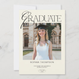 Convite Elegante Tipografia Chic Moderna Foto Graduação