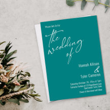 Elegante Tipografia Simples Verde Água O Casamento