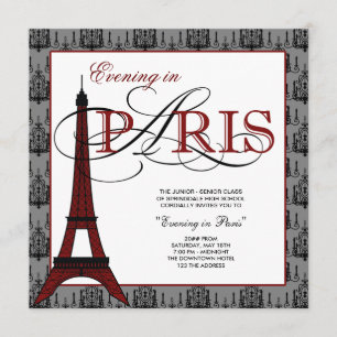 Convite Elegante Torre Eiffel Paris Prom