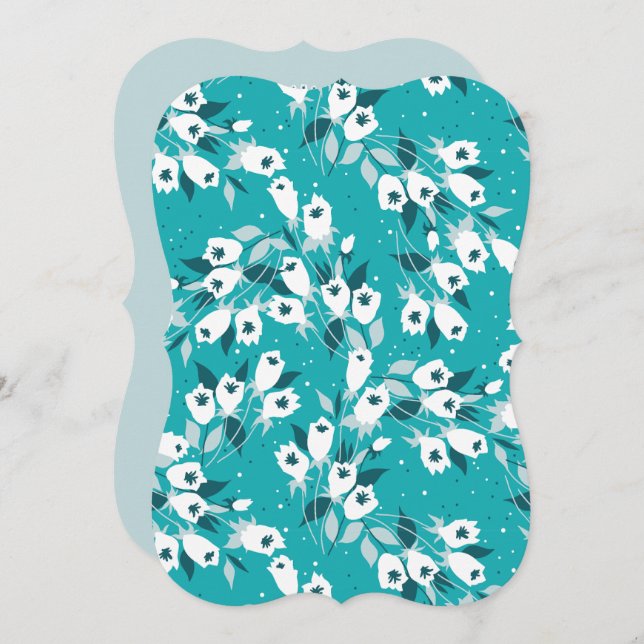 Convite Elegante Tulip Flower Pattern Botanical Art Design (Frente/Verso)