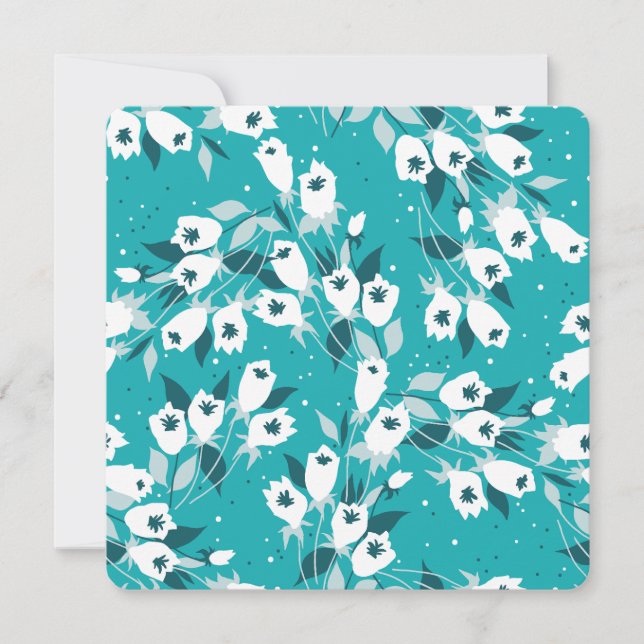 Convite Elegante Tulip Flower Pattern Botanical Art Design (Frente)