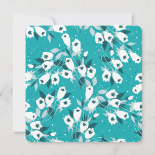 Convite Elegante Tulip Flower Pattern Botanical Art Design