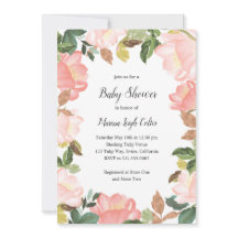 Elegante Tulipas Floral Blush Pink Chá de fraldas 